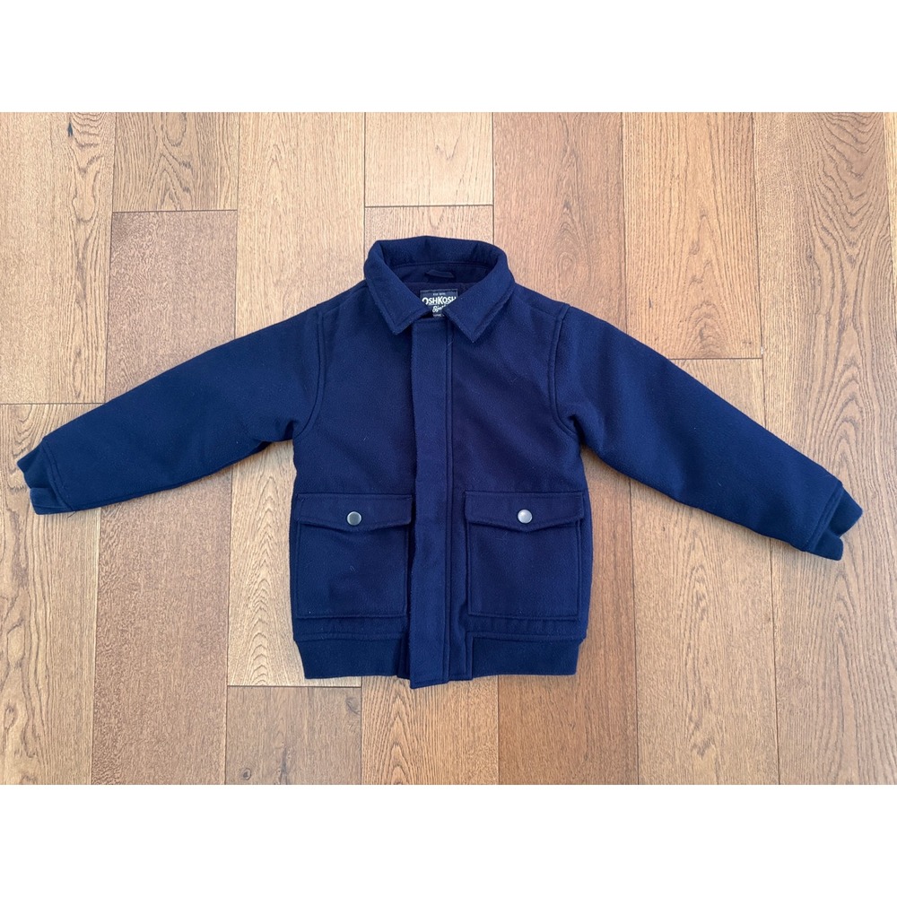OshKosh B'gosh Boys Size 6 Navy Fleece Lined Workwear Chore Jacket Coat